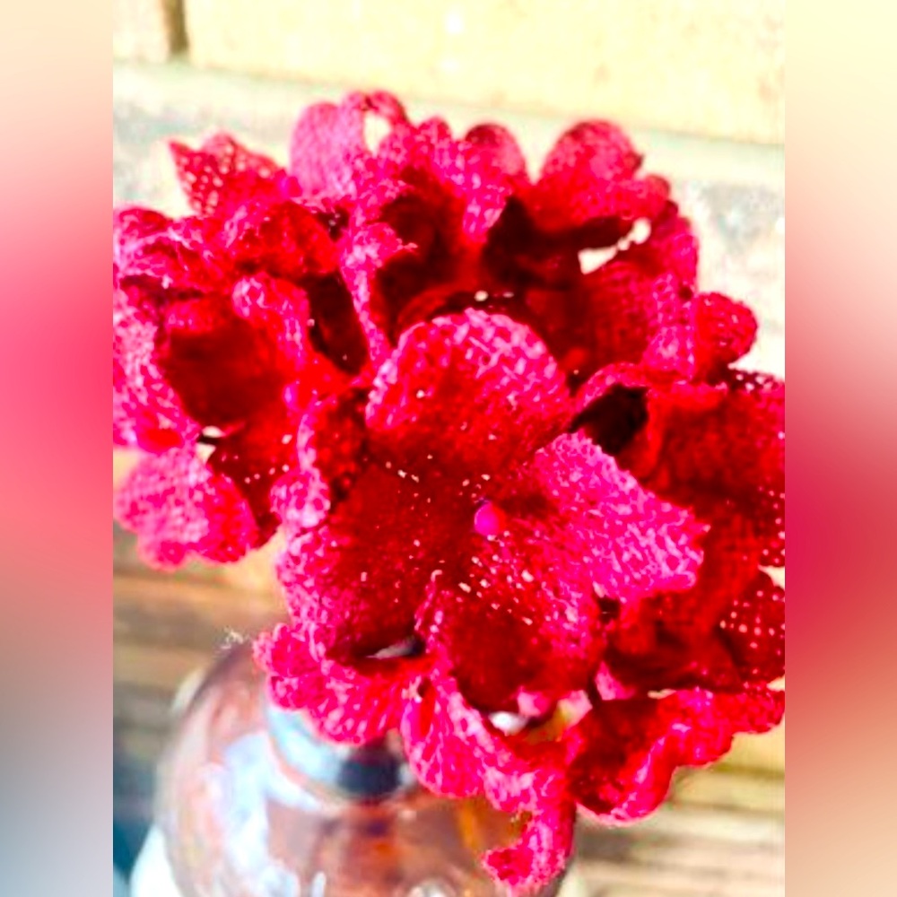 *Burlap Hydrangea Pick, Burgundy, Bundle of 3